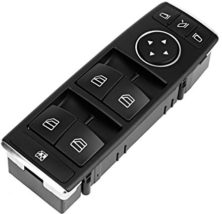 Qiilu Automotive Fensterheberschalter ABS Kunststoff-Fensterschalter Passend für -Benz W204 2049055402 (Schwarz)