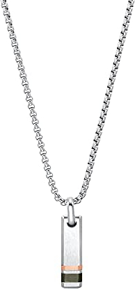 s.Oliver Kette mit Anhänger Edelstahl Herren Halsschmuck, 50+5 cm, Bicolor, Kommt in Schmuck Geschenk Box, 2032549