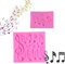 KOXLONG 2 Pcs Musical Notes Silicone Molds Pink Chocolate Moulds Candy Silicone Molds for DIY Sugar Cake Jelly Ice Cube Tray Soap Decoration Baking Tools