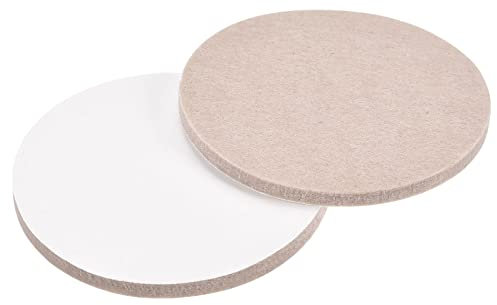 sourcing map Filz Möbel Unterlage, 75mm Durchm Selbstklebend Anti-Rutsch Anti-Kratz Rund Filz Pad Schrank Füße Bodenschutz Beige 4 Pad