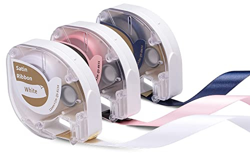 3x Phomemo P12 Satinband Original 12mm x 2m 3 Farben Q5-R234/RE31/RN34 | Satinband Geschenkband für Geschenkparty, Hochzeit DIY Geschenkverpackung für Phomemo P12/P12 Pro/LT12/F12 Labeldrucker