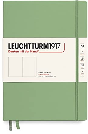 LEUCHTTURM1917 366171 Notizbuch Composition (B5), Hardcover, 219 nummerierte Seiten, Salbei, Blanko