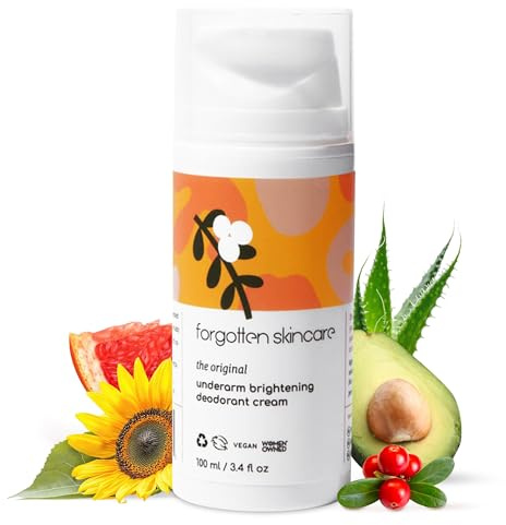 Forgotten Skincare The Original Brightening Deodorant Cream for Dark Armpits, Eliminating Body Odour for Women and Men, Treatment for Ingrown Hair, Vitamin C and S Acid