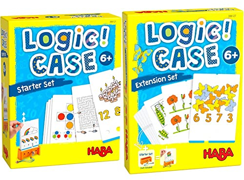 HABA 306121 - LogiCASE Starter Set 6+, Mitbringspiel ab 6 Jahren & 306127 - LogiCASE Extension Set – Natur, Mitbringspiel ab 6 Jahren
