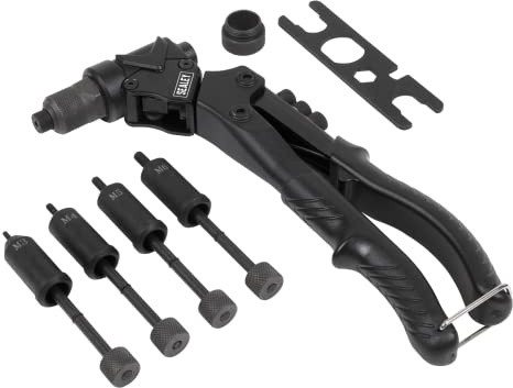 Sealey Swivel Head Hand Riveter + Rivet Nut (NutSert) 2in1 Rivet Tool AK3992
