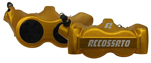 Coppia di pinze freno radiali Accossato Forgiata Monoblocco Interasse 100 mm Con Pistoni in Alluminio, con pastiglie ST incluse, per Triumph Speed Triple S dal 2004 al 2005, 1050 CC