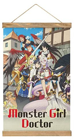 Magnetische Schriftrolle Anime Monster Mädchen Arzt Kleiderbügel Poster DIY Wand Stoff Dekor Hängende Gemälde Rahmen Kit Halter für Wohnzimmer