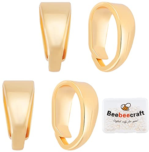 Beebeecraft 100 pieza de Collar con Cierre de Abalorio Chapado En Oro de 18 quilates Cierre de Clip Abalorio de Fianza Cierres Colgantes de Metal Conectores Fianzas para Hacer Broches