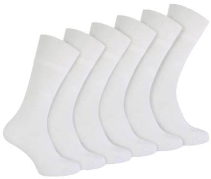 IOMI - 6 Pack Mens Diabetic Bamboo Socks | Extra Wide Seamless Loose Non Elastic Socks