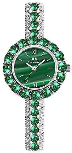 rorios Damen Uhren Analog Quarz Uhren mit Strass Armband Wasserdicht Grün Armbanduhren Elegant Kleid Uhr für Damen Frauen