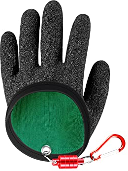 CTForest Angelhandschuhe, Schnittfeste Handschuhe, Wasserdicht Angelhandschuh, Mit Magnetverschluss für leichte Tragbarkeit(Linke Hand)