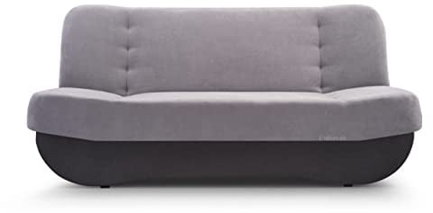 mb-moebel Sofa mit Schlaffunktion und Bettkasten, Kippsofa Schlafsofa Clic-Clack Couch für Wohnzimmer Federkern Sofagarnitur Polstersofa 192x90x87 cm - PAFOS (Grau + Anthrazit - SORO 90 + Soro 100)