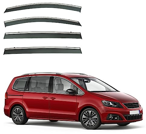 BAGLEV 4 StüCk Auto Seitenfenster Windabweiser,Kompatibel Für SEAT Alhambra MK2/7N 2010-2020 Vorne Hinten Autofenster Visier Tür Rauchabweiser Wachen Abdeckung Markisen Zubehör