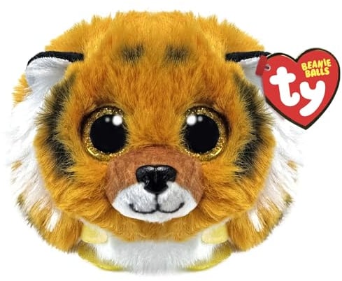 TY Clawsby Tiger Beanie Ball 7cm - Quetschbare Beanie Baby Weiche Pluschtiere - Sammelbares Kuscheliges Stofftier