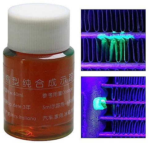 Veeteah AC-Lecksucher - UV-Farbstoff-Lecksucher 40 ml - Lecksuch- für Motoröl, Klimaanlagen, Wasserpumpen, Schläuche, Kühler