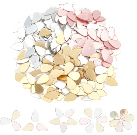 OLYCRAFT 360 Stück 3 Farben Tropfenförmige Bastelspiegel Mosaikfliesen 15.5x10mm Selbstklebende Acryl Mosaikfliesen Tropfenförmige Spiegelfliesen Tropfenförmige Acrylfliesen Mit Spiegeleffekt