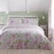 Dreams & Drapes - Pink Floral Wisteria Duvet Cover - Single (140 x 200cm) - Reversible (Purple Stripe) - Easy Care Washable - Flower Duvet Cover with Wisteria Design