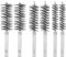 6pcs Stainless Steel Drill Brushes for Cleaning, 0.5/0.75/1 Wire Brushes for Drill Bore Brushes Copper Tube Pipe Cleaner with Hex Shank Round Nylon Bore Cleaning Brush Wire Brush Set for Power Drill