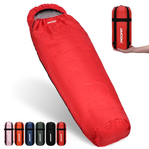 JAICOM Schlafsack - 3, 4 Jahreszeiten Ultraleicht Mumienschlafsack [800g/1600g], Schlafsack Kleines Packmaß & Erwachsene - Outdoor, Camping, Trekking, Indoor