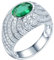 ANAZOZ Ringe Frauen Gold 750, Damen Hochzeit Ringe Weißgold mit Labor Smaragd 1 Karat und Moissanite größe 53 (16.9)