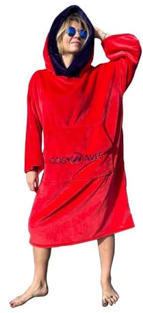 COSYWAVES Surf Poncho | Badeponcho | Handtuch-Poncho mit Kapuze | Damen Herren und Jugendliche | Ultraleicht und Schnelltrocknend | Warm | Atmungsaktiv