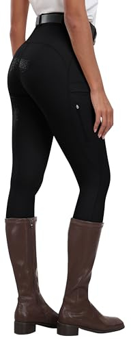 MoFiz Culottes d'équitation Femme Pantalon Equitation Leggings d'équitation Silicone Complet Pantalon d'été pour Sports équestres Noir M