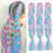 ColorfulPanda 3 Stücke Jumbo Braid Kunsthaar 24 Zoll 100g Kanekalon Haar Flechten Extensions Für Crochet Twist Flechten Haar (Regenbogen-Neu)