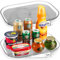 Refrigerador Lazy Susan – Organizador de bandeja giratoria rectangular transparente para nevera, armario y despensa. Estante giratorio giratorio de 360° para nevera (paquete de 2)