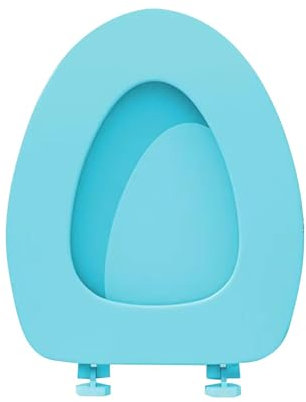 Lunette de toilette rembourrée en mousse vinyle souple avec fonction Quick Release pour un nettoyage facile Bleu