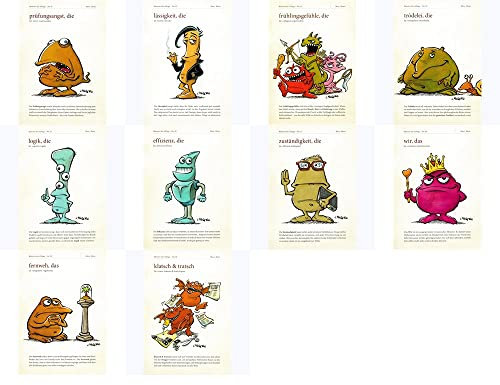 Postkarten-Set mit den Karten No. 21 bis 30 der Monster des Alltags-Serie von Christian Moser