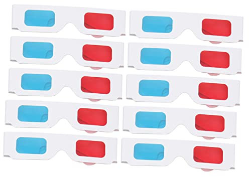 Veemoon 10 Piezas Gafas 3d Gafas Cian Rojas Anteojos 3d Gafas De Visión 3d Televisión 3d Gafas De Estilo 3d Gafas Para Ver Películas 3d Lentes 3d Para Peliculas Gafas De Películas 3d Papel