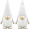 Gehydy GNOME de Noel Lot de 2 Deco Noël GNOME Peluche Elfe Christmas Décoration pour Maison Cuisine 24cm - Blanc