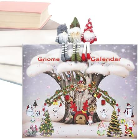 Festlicher Wichtelkalender - Weihnachten Countdown Kalender, Urlaub Wichtel Advent | Schwedischer Nisse Countdown bis 2024 Weihnachtskalender, Skandinavischer Tomte Adventskalender Countdown