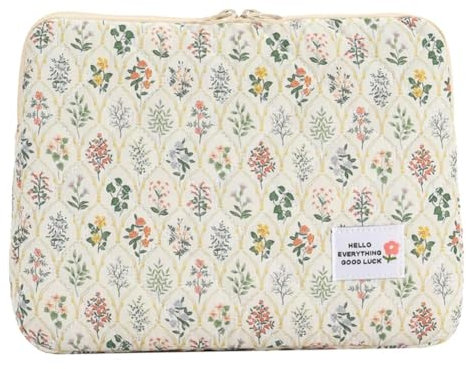 Housse pour Ordinateur Portable, Sac fourre-Tout matelassé pour Ordinateur Portable à Imprimé Floral, Compatible avec Les Ordinateurs Portables de 13/14/15 Pouces (Modèle A, M-13 inch)