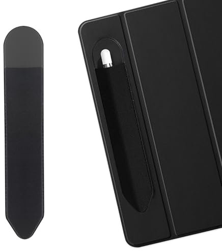 KUKUPOW Custodia per Pencil Compatibile con Apple Pencil 1/2 e Altri Stili, Cover Penna Ipad, si Adatta ad Apple Pencil di 1a/2a Generazione e ad Altri Stili, Fissabile Sulla Custodia iPad(Nero)