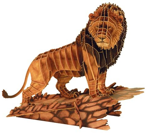 Gespänsterwald® Steckfigur, 3D Modellbau Bastelset, 3D-Puzzle, Set, DIY, Tierfigur zum Basteln & Aufstellen mit Anleitung | Tiere aus Karton & Holzpappe | für Kinder ab 10 Jahre (Löwe)