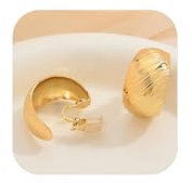 LILIE&WHITE Gold Herbstblatt Ohrclips, Allergikerfreundlich, Nicht Ausbleichend, Elegantes Accessoire für Damen, Geschenk für Jeden Anlass