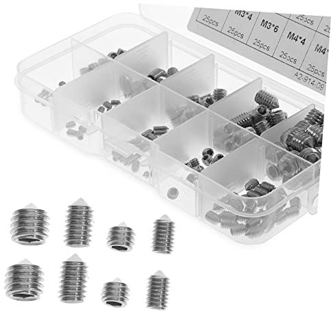 KICHOUSE 250stücke Edelstahlschrauben Innensechskant-schrauben Sechskant-maschinenschrauben Für Befestigung Spitzschrauben Aus Rostfreiem Stahl Sortiment Für Haushalts Und Maschinenbauanwen