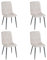 LOLAhome - Pack de 4 sillas de Comedor o Cocina Lina Rombos Beige tapizadas en Lino con Patas metálicas Negras
