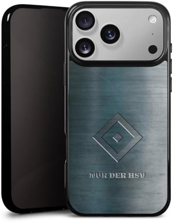 Silikon Hülle kompatibel mit Apple iPhone 17 Pro Max Case schwarz Handyhülle HSV Hamburger SV Metallic Look
