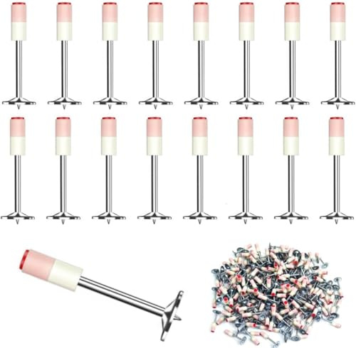 300 Pezzi 42 mm Chiodi per Pistola Sparachiodi Manuale, Diametro 7,3 mm Spara Chiodi per Cemento Armato e Ferro, Graffette per Sparachiodi, Ideali per Fissare Chiodi per Cemento e Ferro