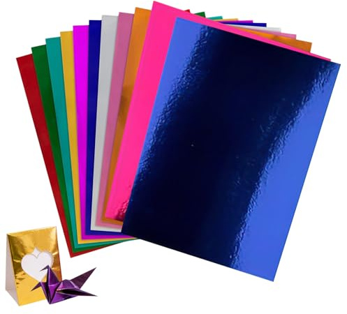 Spiegel-Karton, dick schimmernd, 250 g, Spiegelpapier zum Basteln, für Scrapbooking, Kunstprojekte, Hochzeit, Party, Einladung, Studio, Klassenzimmer, Kindergarten