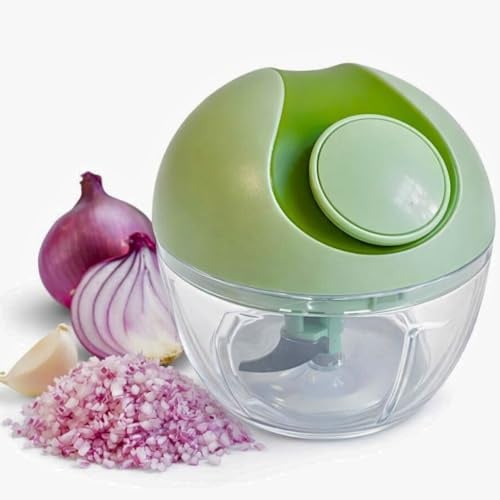 Tritatutto Manuale con Tirante a Corda, Mini Trita Verdure,Aglio,Cipolla, Frullatore Manuale Multifunzionale 400ml,