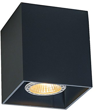 QAZQA - Modern Moderner AufbauWand Spot I Spotlight I Deckenspot I Deckenstrahler I Strahler I Lampe I Leuchte Schwarz GU10 50mm - Qubo I Wohnzimmer I Schlafzimmer - Aluminium Würfel I Quadratisch - L