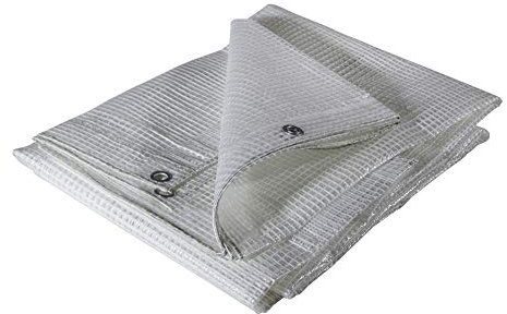 VERDELOOK | Telo Occhiellato con Retinatura in Polietilene, 5x3 m, Grammatura 150 g/m², Telo Trasparente, Multiuso, per Copertura e Stoccaggio Merce