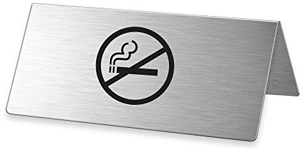 Tischaufsteller Rauchverbot 85x40 mm Tischschild aus Edelstahl Nr. 2656-1