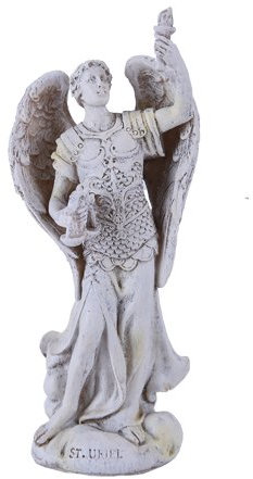 12,1 cm hohe weiße St. Uriel Erzengel Sammelfigur