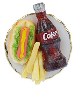 Miniblings Fast Food Ring Fingerring Limo Pommes Hot Dog Essen Limonade - Handmade Modeschmuck I Fingerring mit Motiv I verstellbar one Size