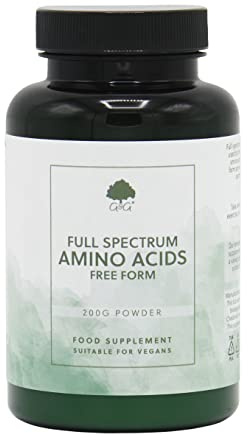 Full Spectrum Amino Acid Powder - BCAA - EAA - Vegan Free Form Amino Acids - 200g Powder - G&G Vitamins