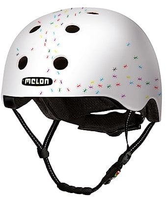 Melon Fahrradhelm »Pop Ants« für Damen, Herren und Kinder | Leichter & sicherer urbaner Cityhelm mit Magnetverschluss, individuell anpassbar in weiß, bunt | Größe M-L (52–58cm)